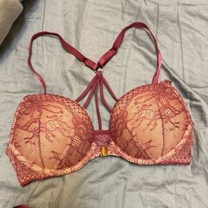 Victoria secret bombshell bra Elegant Lace Women's Bra in Burgundy